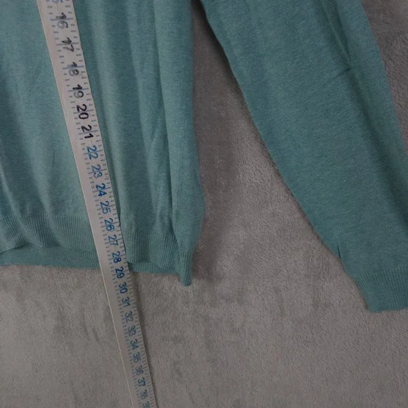 Johnnie O Quarter Zip Sweater Cotton Silk Blend Athleisure Size M Green Golf - Picture 12 of 14